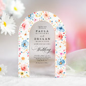 Meadow Wildblumen Elegante Boho Arch Wedding Acryleinladungen