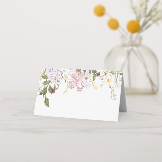Meadow Wildblumen Hochzeit Platzkarte (Vorderseite)