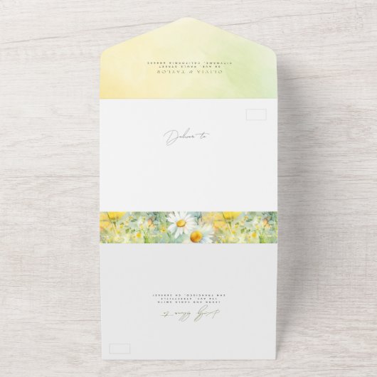 Meadow Wildblumen Summer Boho Wedding Foto All In One Einladung (Außenbereich)