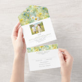 Meadow Wildblumen Summer Boho Wedding Foto All In One Einladung (Abreißen)