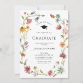 Meadow Wildflower Boho 4 Photo Graduation Party Einladung (Vorderseite)