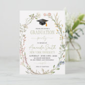 Meadow Wildflower Graduation Party Invite Einladung (Stehend Vorderseite)