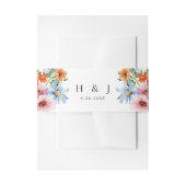Meadow Wildflower Monogram Floral Wedding  Einladungsbanderole (Vorderseite Beispiel)