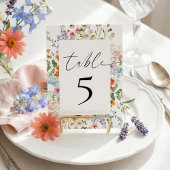 Meadow Wildflower Wedding Reception Tischnummer
