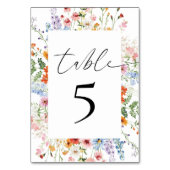 Meadow Wildflower Wedding Reception Tischnummer (Vorderseite)