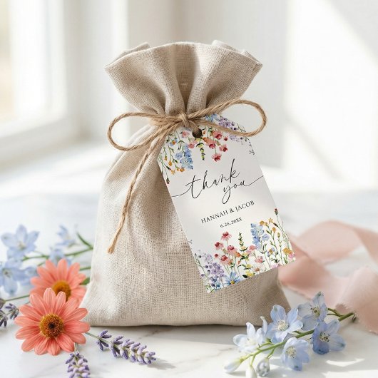 Meadow Wildflower Wedding Thank You Favor Geschenkanhänger