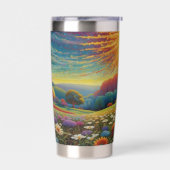 Meadow Wildflowers Colorful Art Thermobecher (Links)