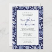 Meadow Wildflowers Indigo Blue Wedding Invitation Einladung (Vorderseite)