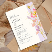 Meadow Wildflowers Modern Boho Rustic Wedding Einladung