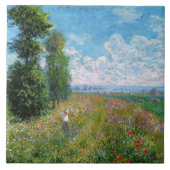 Meadow with Poplars von Claude Monet Fliese (Vorderseite)