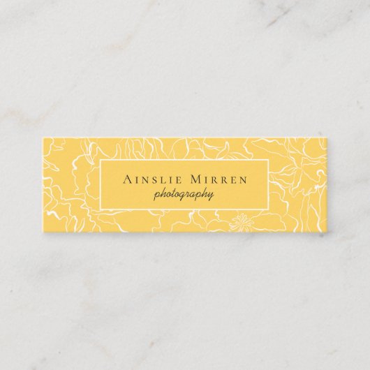 Meadow Yellow einfach floral Mini Visitenkarte (Vorderseite)