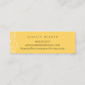 Meadow Yellow einfach floral Mini Visitenkarte (Rückseite)
