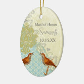 Meadowlark Vintag Love Bird Trauzeugin Keramik Ornament (Links)