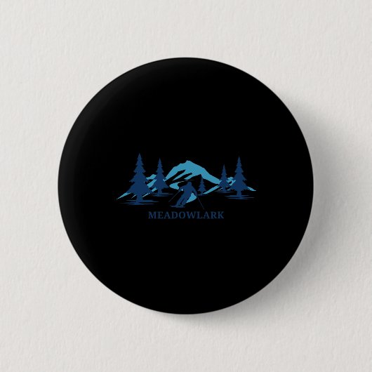 Meadowlark Wyoming Ski Resort Skifahren Button (Vorderseite)