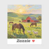 Meadowlight Morning - Square Vinyl Aufkleber (Blatt)