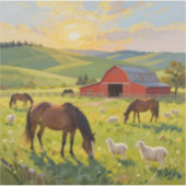 Meadowlight Morning - Square Vinyl  Aufkleber (Vorderseite)