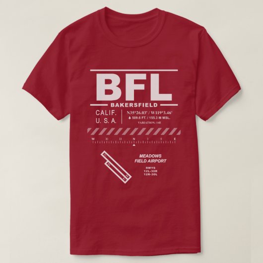 Meadows Field Airport BFL T - Shirt (Design vorne)