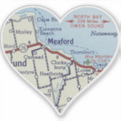 Meaford Ontario Vintag Map Aufkleber (Vorderseite)