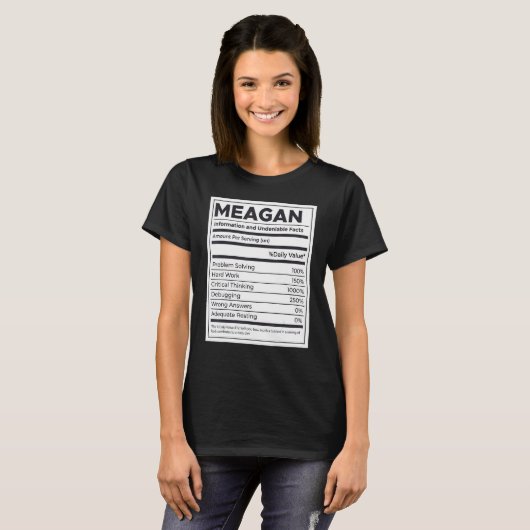 Meagan Nutrition Information Problem lösen T-Shirt (Vorne ganz)