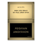 Meal Choice Classic Black & Gold Border Place Card Tischnummer (Vorderseite)