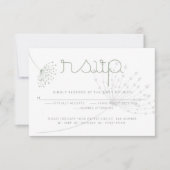 Meal Choice RSVP | Simple Sage Green Flower Einladung (Vorderseite)