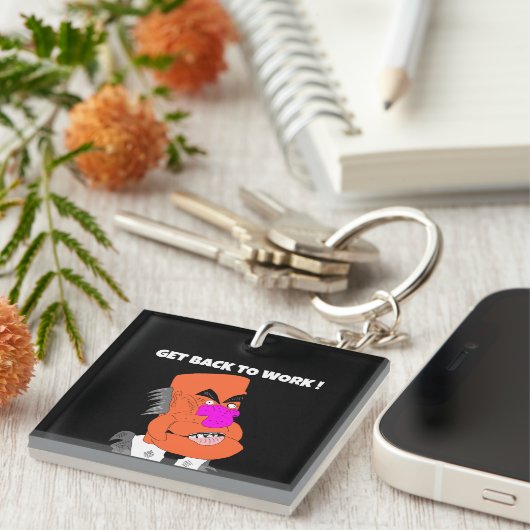 mean puppet boss - Get back to work ! Schlüsselanhänger (Vorderseite rechts)