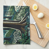 Meander Geschirrtuch (Viertel Falte)