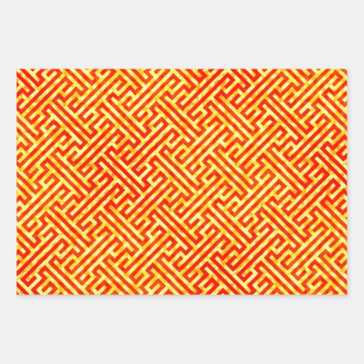 Meander, Krawatte Die und Aleppo Ägypter Geschenkpapier Set (Vorderseite)