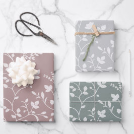 Meandering Florals Gentle Muted Botanicals Geschenkpapier Set
