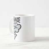 Meanie Cloud Lightning Funny Kaffeetasse (Vorderseite Links)