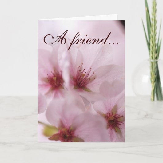 Meaningful Pink Sakura Flower Friendship Card Karte (Vorderseite)