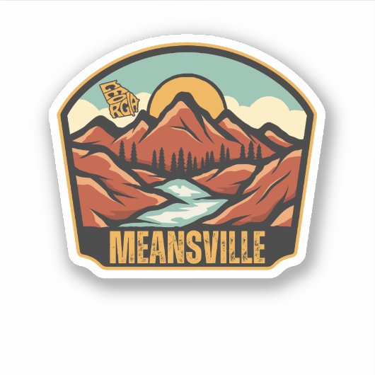 Meansville, Georgien Aufkleber (Vorderseite)