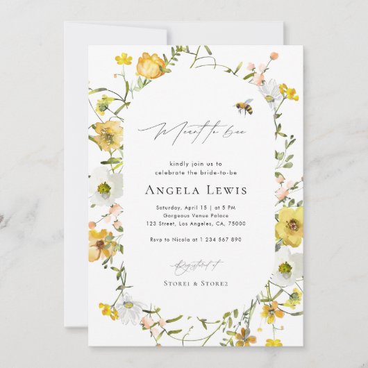 Meant to Bee Brautparty Minimalistisch Elegante Einladung (Vorderseite)