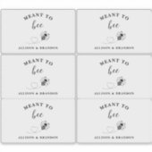 `Meant to Bee Honey Wedding Favor Aufkleber (Vorderseite)