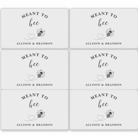 `Meant to Bee Honey Wedding Favor Aufkleber (Vorderseite)