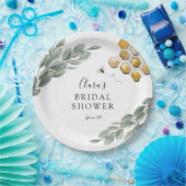 Meant to Bee Honeycomb Eucalyptus Bridal Shower Pappteller (Party)