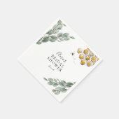 Meant to Bee Honeycomb Eucalyptus Bridal Shower Serviette (Ecke)