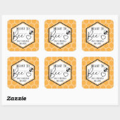 Meant to Bee Honeycomb Personalized Wedding Quadratischer Aufkleber (Blatt)