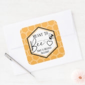 Meant to Bee Honeycomb Personalized Wedding Quadratischer Aufkleber (Umschlag)