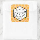 Meant to Bee Honeycomb Personalized Wedding Quadratischer Aufkleber (Tasche)