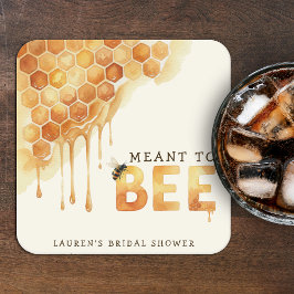 Meant to Bee Honeycomb Watercolor Bridal Shower Rechteckiger Pappuntersetzer