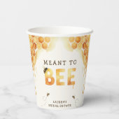 Meant to Bee Honigwaben-Wasserfarben-Junggesellinn Pappbecher (Rückseite)