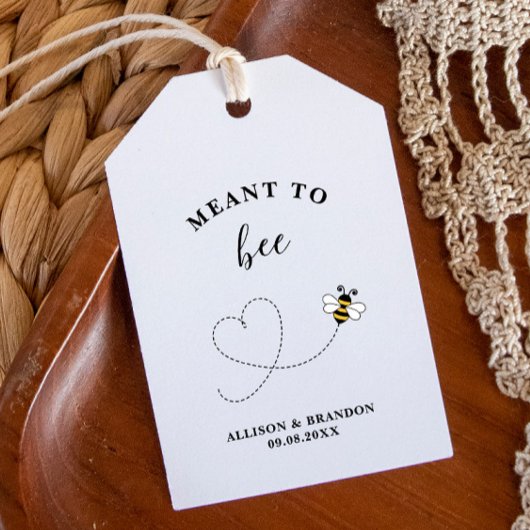 Meant to Bee Jar Label, Wedding Favor Honey Geschenkanhänger