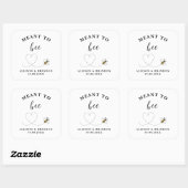 Meant to Bee Jar Label, Wedding Favor Honey  Quadratischer Aufkleber (Blatt)