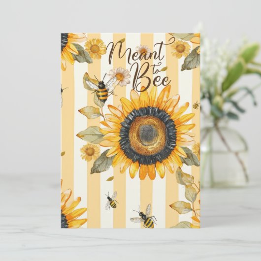 Meant to Bee Rustic Wedding Invitation Einladung (Stehend Vorderseite)