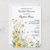 Meant to Bee Rustic Yellow Bridal Shower Einladung (Vorderseite)