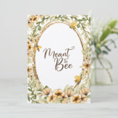 Meant to Bee Rustic Yellow Wedding Invitation Einladung (Stehend Vorderseite)