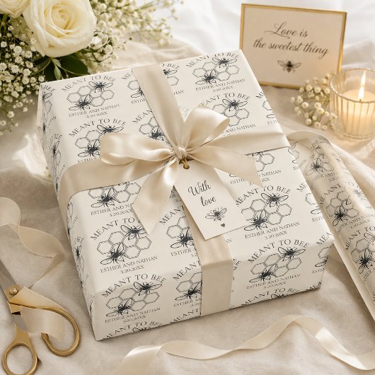 Meant to Bee Wedding Geschenkpapier
