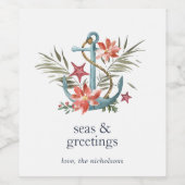 Meas & Greetings | Küstenurlaub Personalisiert Weinetikett (Einzelnes Label)