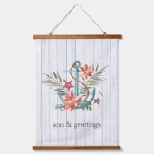 Meas & Greetings | Nautische Weihnachten Wandteppich Mit Holzrahmen (Vorderseite)